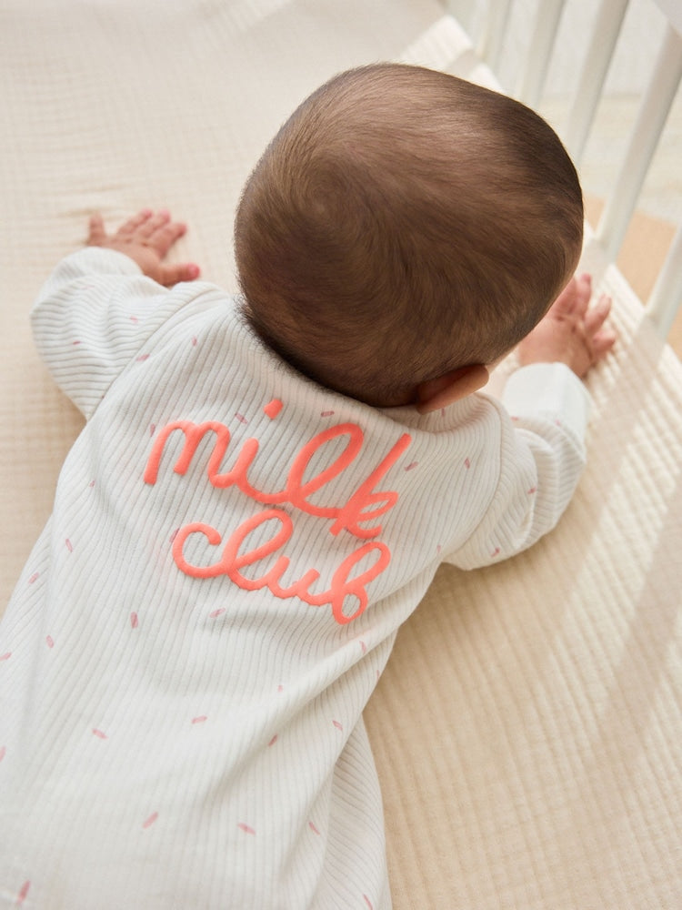 Pink Two Way Zip Baby Sleepsuit 3 Pack (0mths-3yrs)
