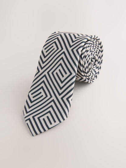 Neutral/Black Geometric Tie (3-16yrs)