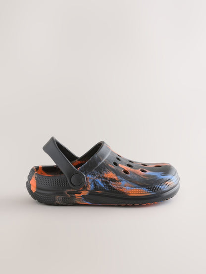 Orange/Black Marble Clogs