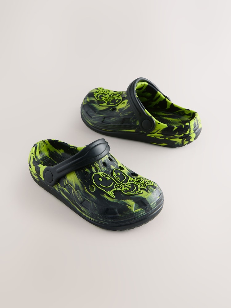 Black/Green Marble Clogs - EU 30.5 (UK 12)