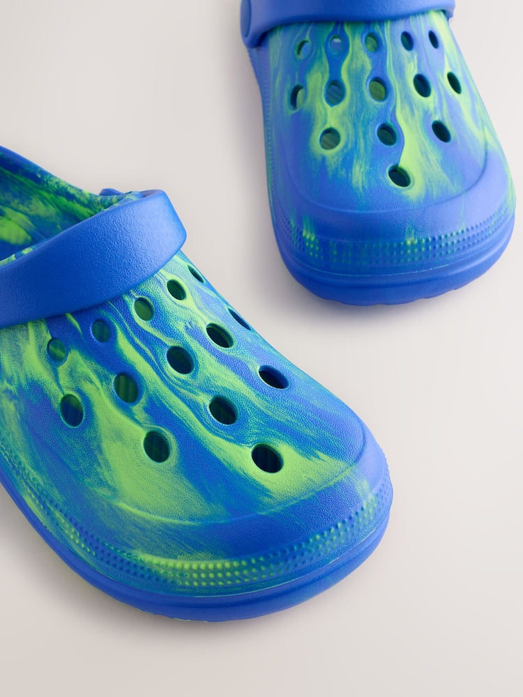 Blue/Green Marble Clogs