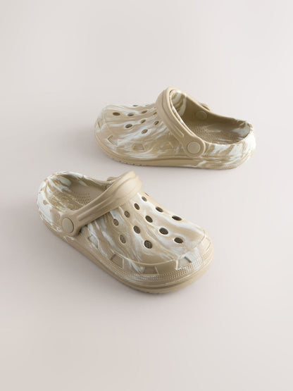 Neutral Marble Clogs