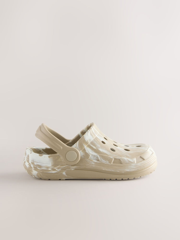 Neutral Marble Clogs