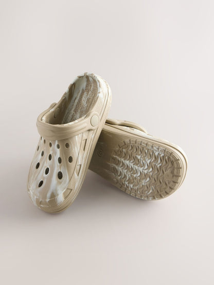 Neutral Marble Clogs