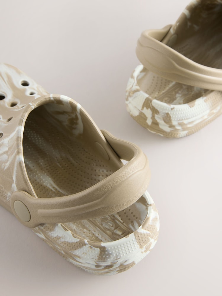 Neutral Marble Clogs