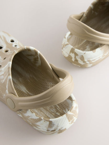 Neutral Marble Clogs