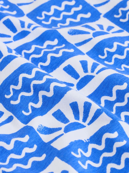 Blue Waves Checkerboard 0.5 Tog Sleeveless Baby Sleep Bag