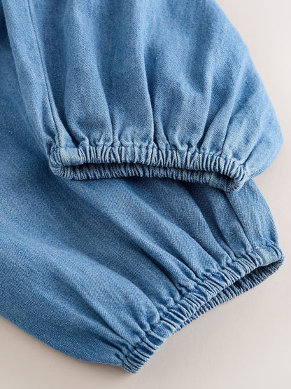 Mid Blue Denim Cuffed Pullon