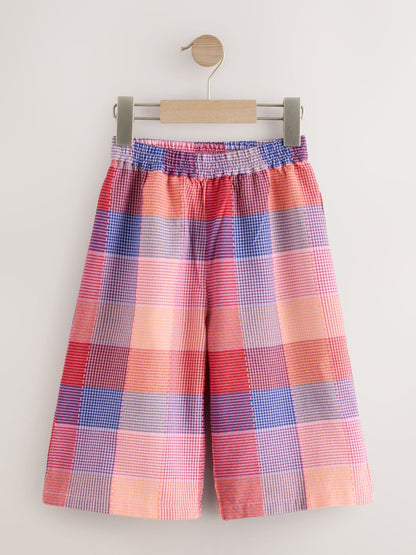 Bright Pink Multi Check Pullon Barrel Trousers (3mths-7yrs) - Size 3-6 Months (62-68cm)