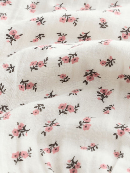Cream/Pink Floral Ditsy Pull On Trousers (3mths-7yrs) - Size 3-6 Months (62-68cm)