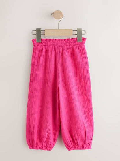 Bright Pink Pull On Trousers (3mths-7yrs) - Size 3-6 Months (62-68cm)