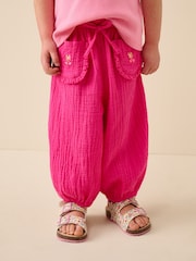 Bright Pink Pull On Trousers (3mths-7yrs) - Size 3-6 Months (62-68cm)