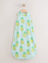 Bright Green Pineapple 0.5 Tog Sleeveless Baby Sleep Bag
