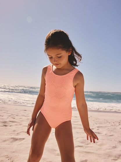 Orange Shell Crinkle Swimsuit (3-16yrs) - Orange Shell Crinkle / 10 Years (140cm)