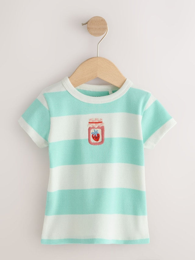 Bright Fruit Ribbed Short Sleeve Tops 5 Pack (3mths-7yrs) - Size 3-6 Months (62-68cm)