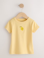 Bright Fruit Ribbed Short Sleeve Tops 5 Pack (3mths-7yrs) - Size 3-6 Months (62-68cm)