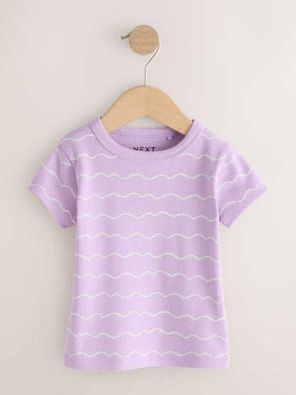 Bright Fruit Ribbed Short Sleeve Tops 5 Pack (3mths-7yrs) - Size 3-6 Months (62-68cm)