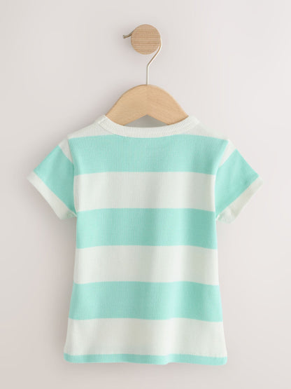 Bright Fruit Ribbed Short Sleeve Tops 5 Pack (3mths-7yrs) - Size 3-6 Months (62-68cm)