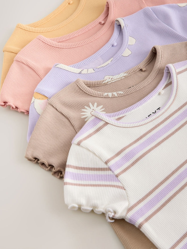 Neutral Short Sleeve T-Shirts 5 Pack (3mths-7yrs)