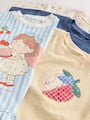 Patchwork Strawberry T-Shirts 4 Pack (3mths-7yrs) - Size 3-6 Months (62-68cm)