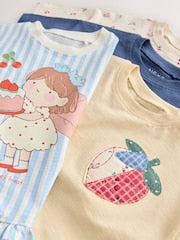 Patchwork Strawberry T-Shirts 4 Pack (3mths-7yrs) - Size 3-6 Months (62-68cm)