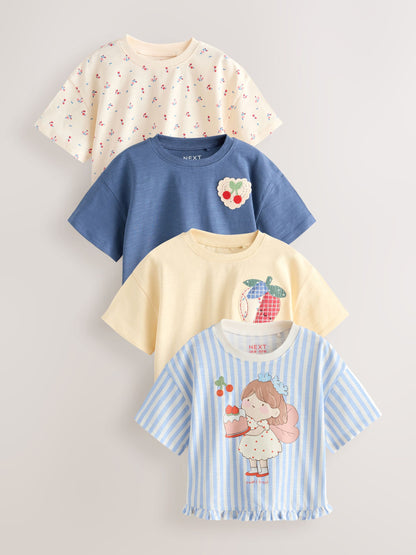 Patchwork Strawberry T-Shirts 4 Pack (3mths-7yrs) - Size 3-6 Months (62-68cm) - Default 1