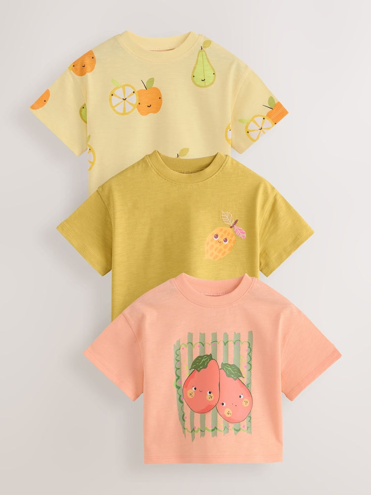 Green Fruit T-Shirts 3 Pack (3mths-7yrs) - Green Fruit / 12-18 Months (80-86cm)