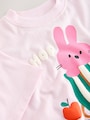 Pink Bunny Short Sleeve T-Shirt (3mths-7yrs) - Size 3-6 Months (62-68cm)