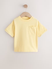 Yellow Short Sleeve Ric Rac Trim T-Shirt (3mths-7yrs) - Size 3-6 Months (62-68cm)