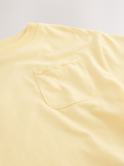 Yellow Short Sleeve Ric Rac Trim T-Shirt (3mths-7yrs) - Size 3-6 Months (62-68cm)