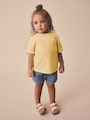 Yellow Short Sleeve Ric Rac Trim T-Shirt (3mths-7yrs) - Size 3-6 Months (62-68cm)