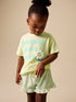 Lime Green Flower Short Sleeve T-Shirt and Shorts Set (3mths-7yrs)