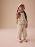Neutral Stripe Peplum Vest and Wide Trousers Set (3mths-7yrs) - Neutral Stripe Peplum Vest and Wide / 12-18 Months (80-86cm)