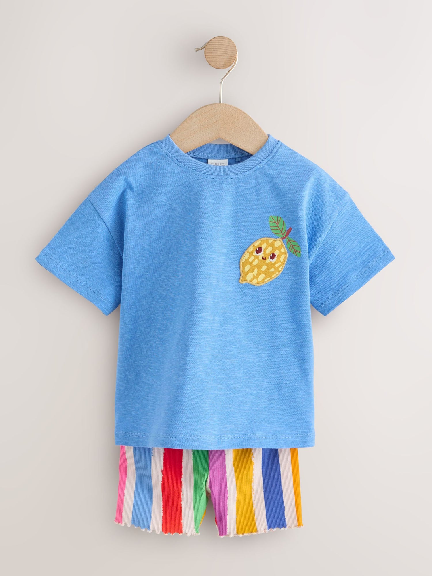 Blue Short Sleeve T-Shirt and Cycle Shorts Set (3mths-7yrs) - Size 3-6 Months (62-68cm)