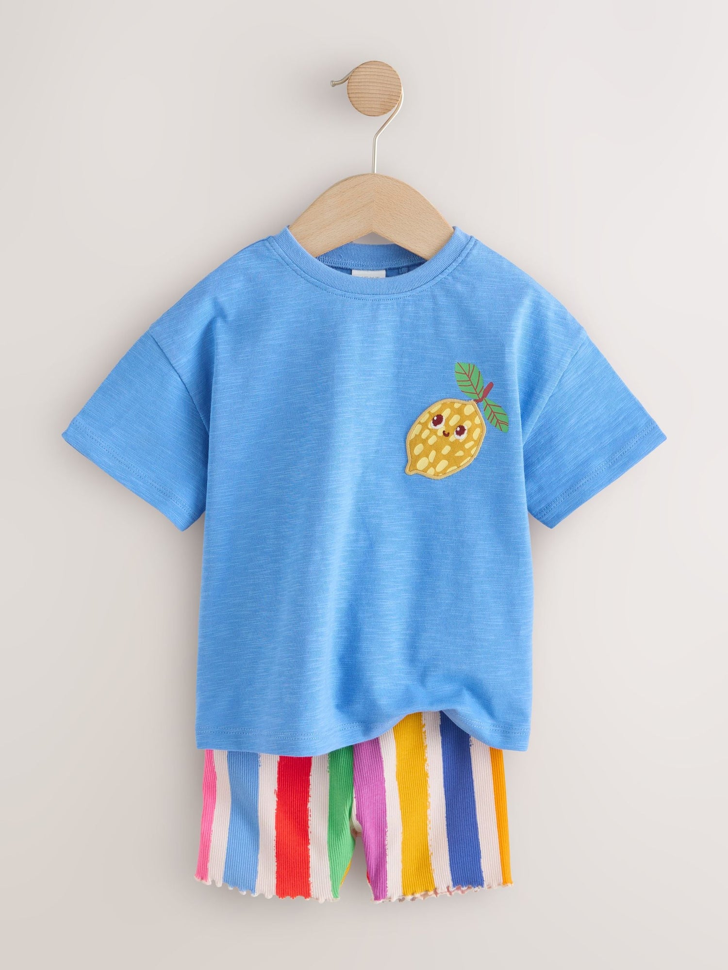Blue Short Sleeve T-Shirt and Cycle Shorts Set (3mths-7yrs) - Size 3-6 Months (62-68cm)