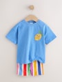 Blue Short Sleeve T-Shirt and Cycle Shorts Set (3mths-7yrs) - Size 3-6 Months (62-68cm)