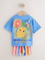 Blue Short Sleeve T-Shirt and Cycle Shorts Set (3mths-7yrs) - Size 3-6 Months (62-68cm)