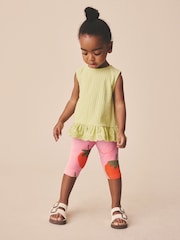 Pink Strawberry Crop Leggings (3mths-7yrs) - Size 3-6 Months (62-68cm)