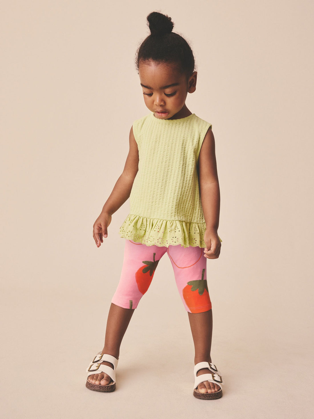 Pink Strawberry Crop Leggings (3mths-7yrs) - Size 3-6 Months (62-68cm)