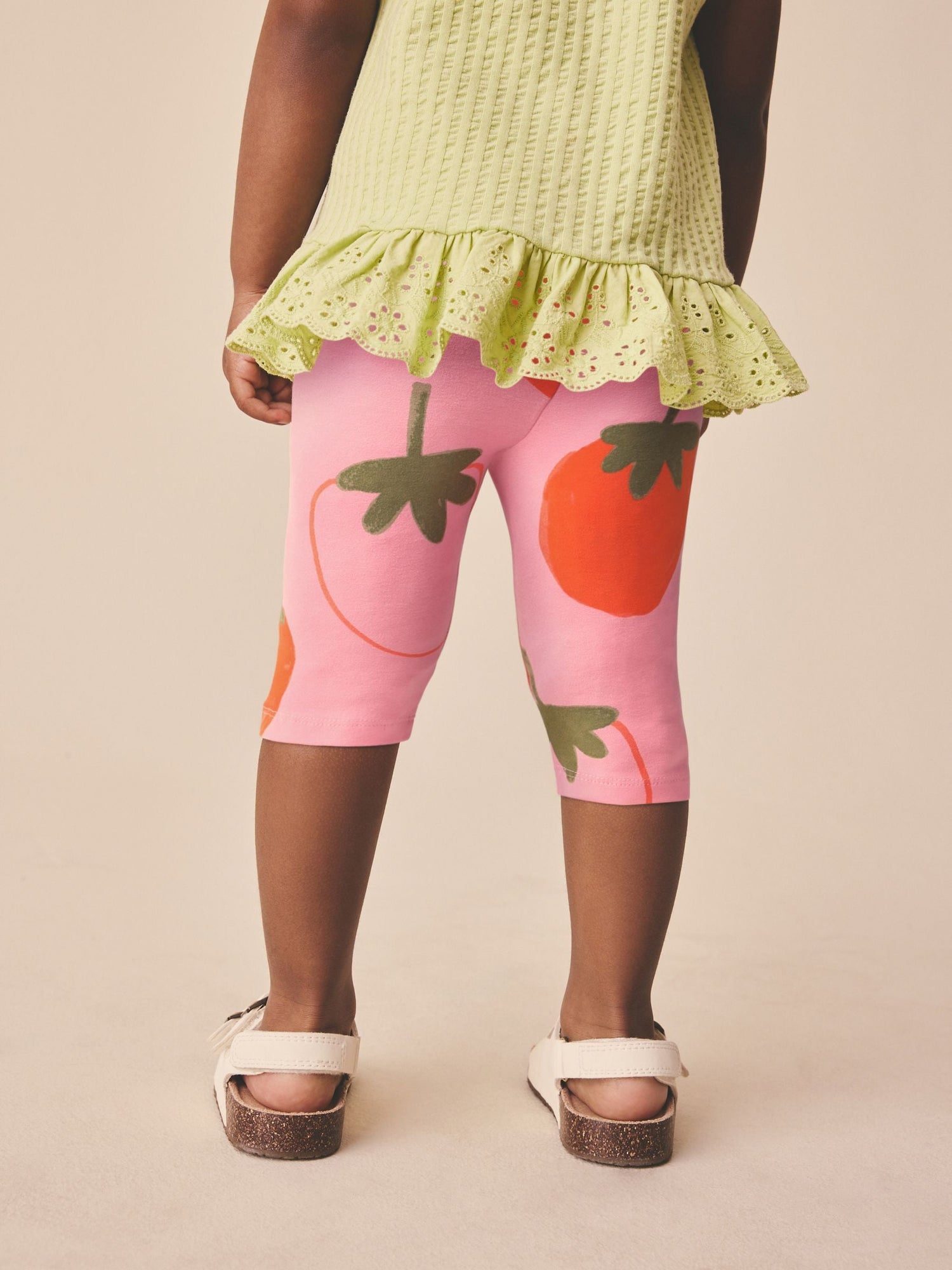 Pink Strawberry Crop Leggings (3mths-7yrs) - Size 3-6 Months (62-68cm)