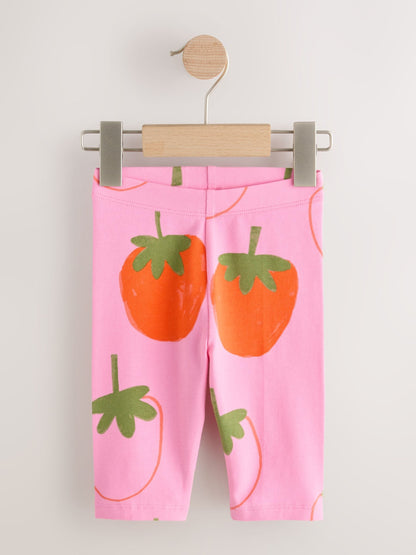 Pink Strawberry Crop Leggings (3mths-7yrs) - Size 3-6 Months (62-68cm)