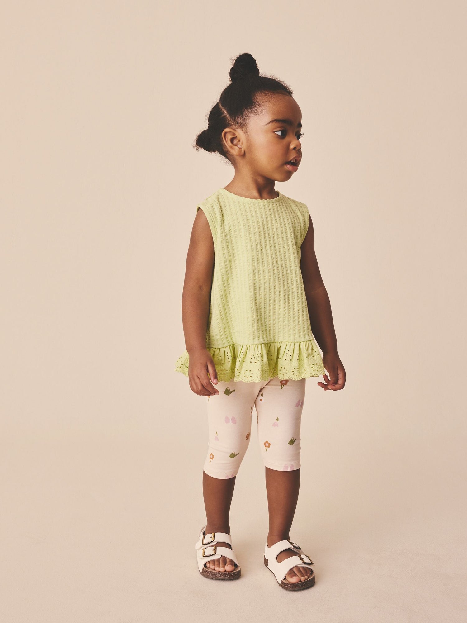 Pale Pink Butterfly Crop Leggings (3mths-7yrs) - Size 3-6 Months (62-68cm)