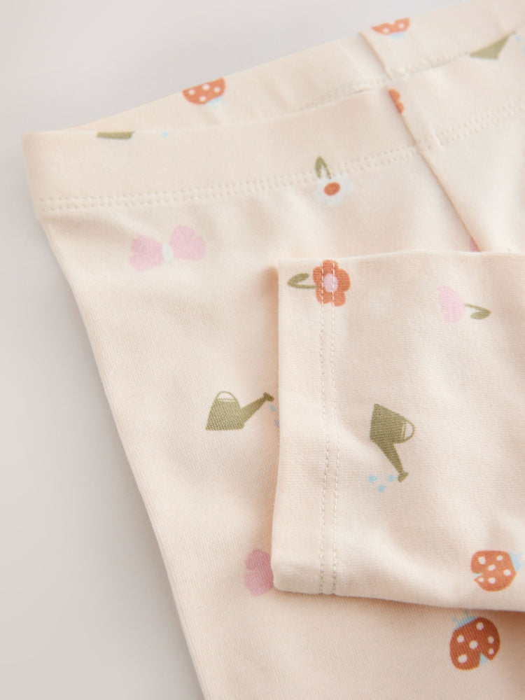 Pale Pink Butterfly Crop Leggings (3mths-7yrs) - Size 3-6 Months (62-68cm)