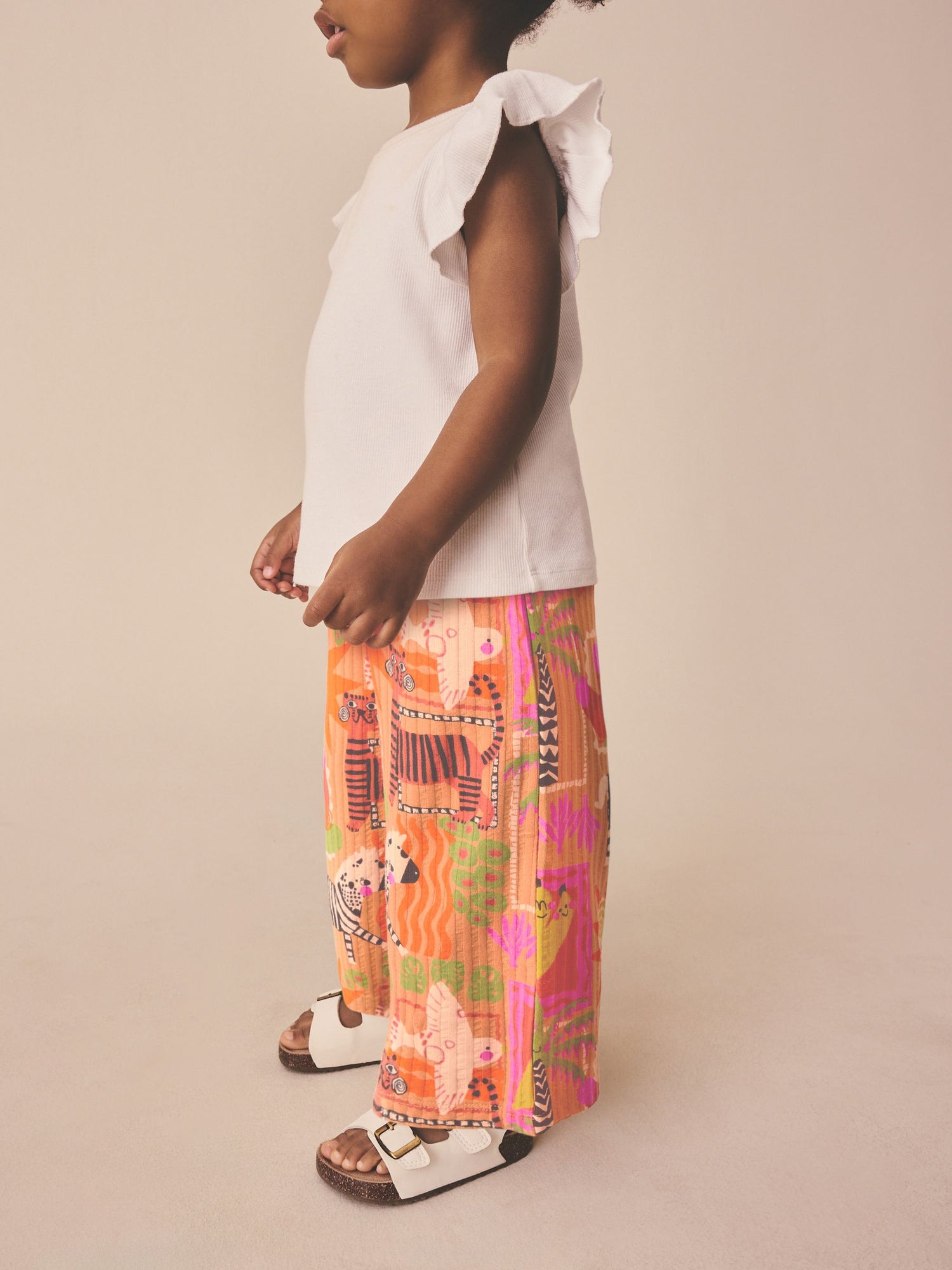 Orange Safari Wide Leg Trousers (3mths-7yrs) - Size 3-6 Months (62-68cm)