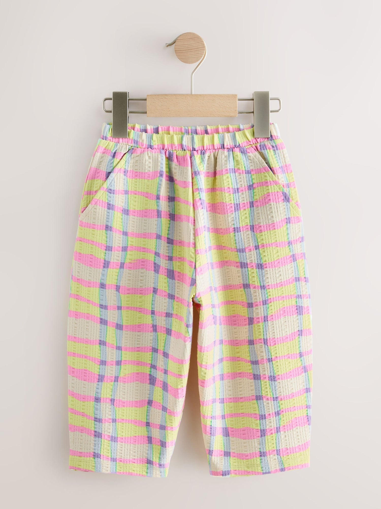 Pink/Yellow Check Barrel Leg Trousers (3mths-7yrs) - Size 3-6 Months (62-68cm)