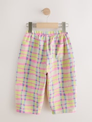 Pink/Yellow Check Barrel Leg Trousers (3mths-7yrs) - Size 3-6 Months (62-68cm)