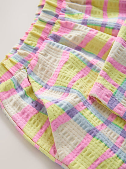 Pink/Yellow Check Barrel Leg Trousers (3mths-7yrs) - Size 3-6 Months (62-68cm)