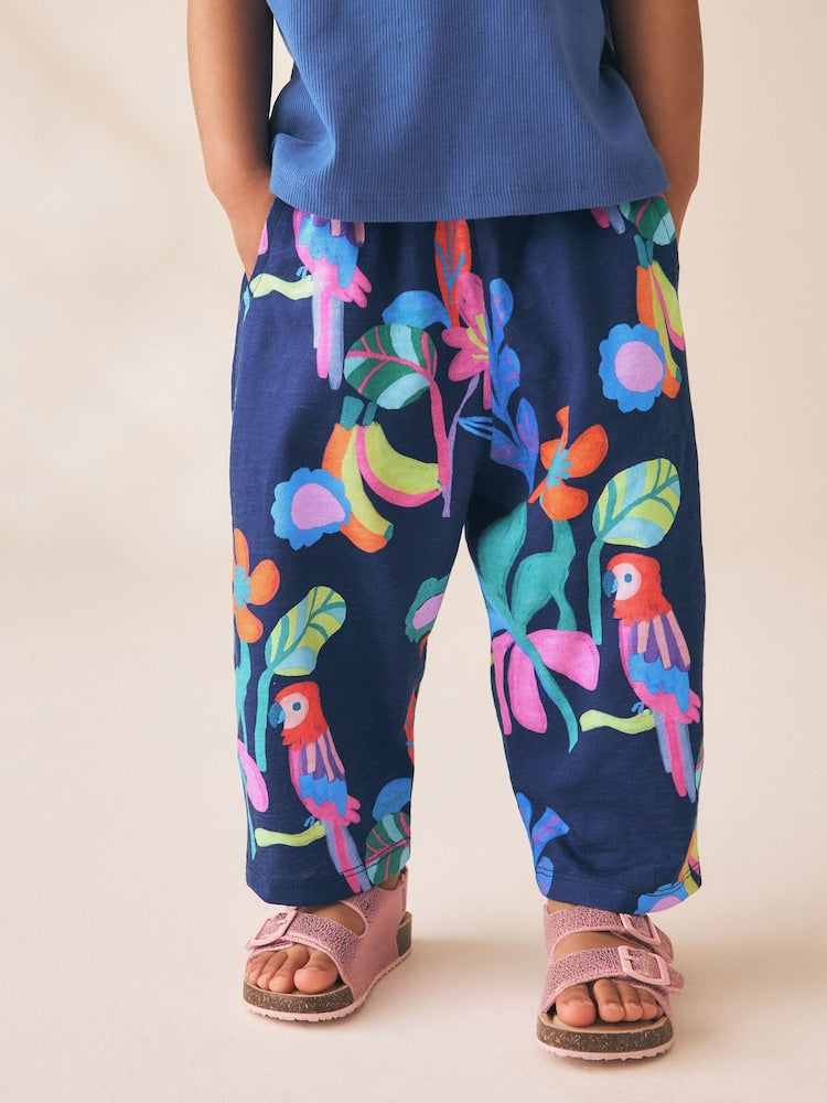 Navy Bird Barrel Leg Trousers (3mths-7yrs)