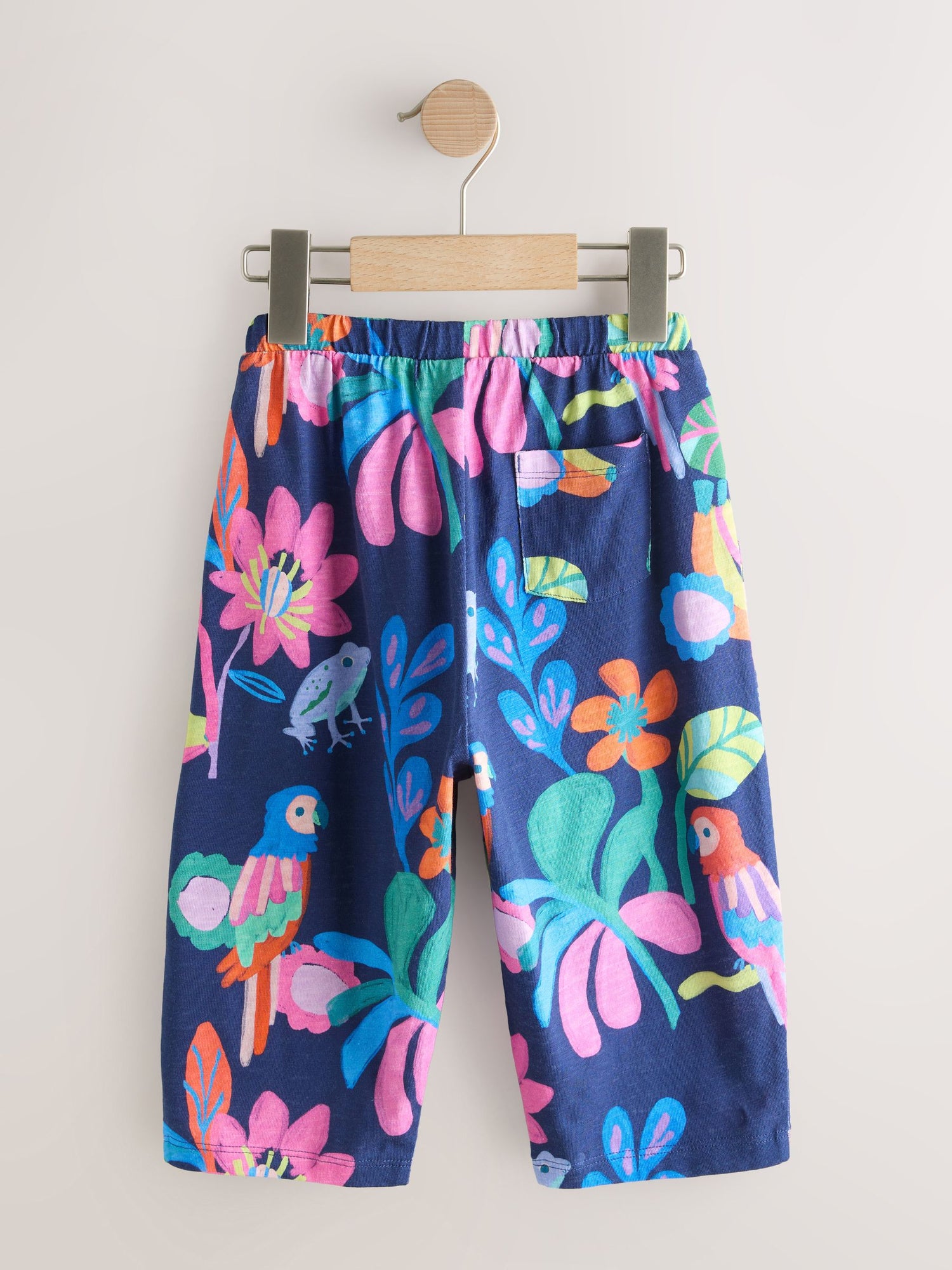Navy Bird Barrel Leg Trousers (3mths-7yrs) - Size 3-6 Months (62-68cm)