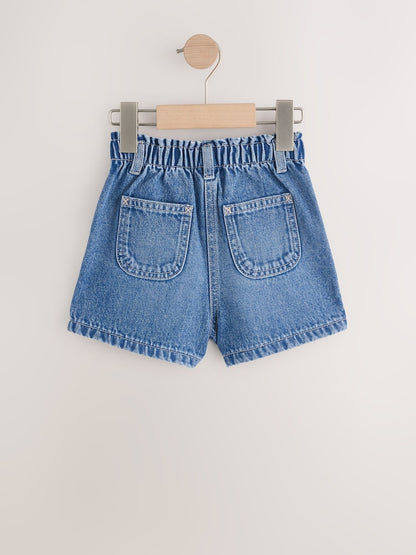 Mid Blue Denim Embroidered Flower Pull On Denim